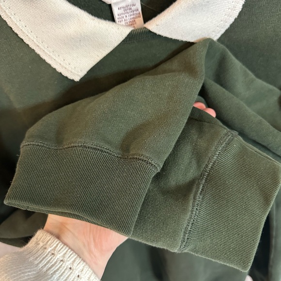 Vintage Northern Reflections Olive Green Top with Red Heart Embroidery - Picture 5 of 8